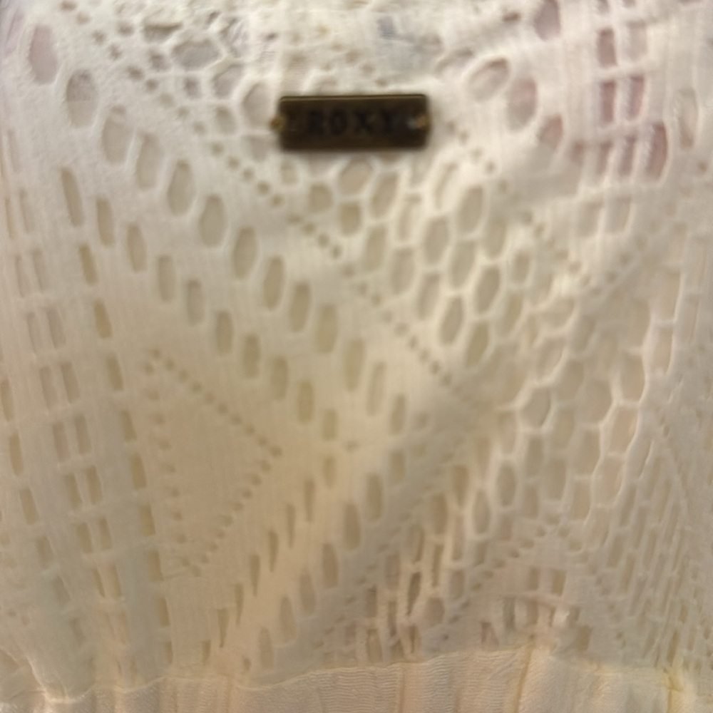 NWT ROXY Women’s Cream Crochet Coverup Dress Size Small - Picture 7 of 9